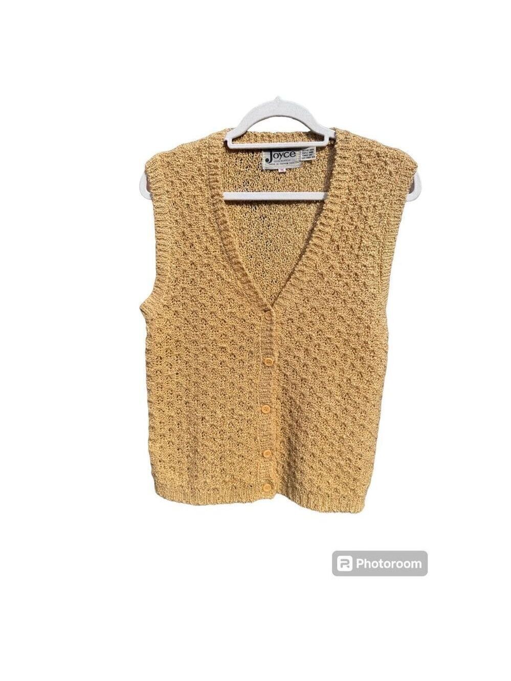 Gold vest vintage butterscotch 100% acrylic size medium